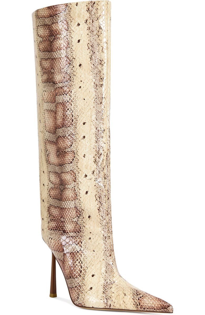 AZALEA WANG Madeye Stiletto Boot, Alternate, color, Nude Multi
