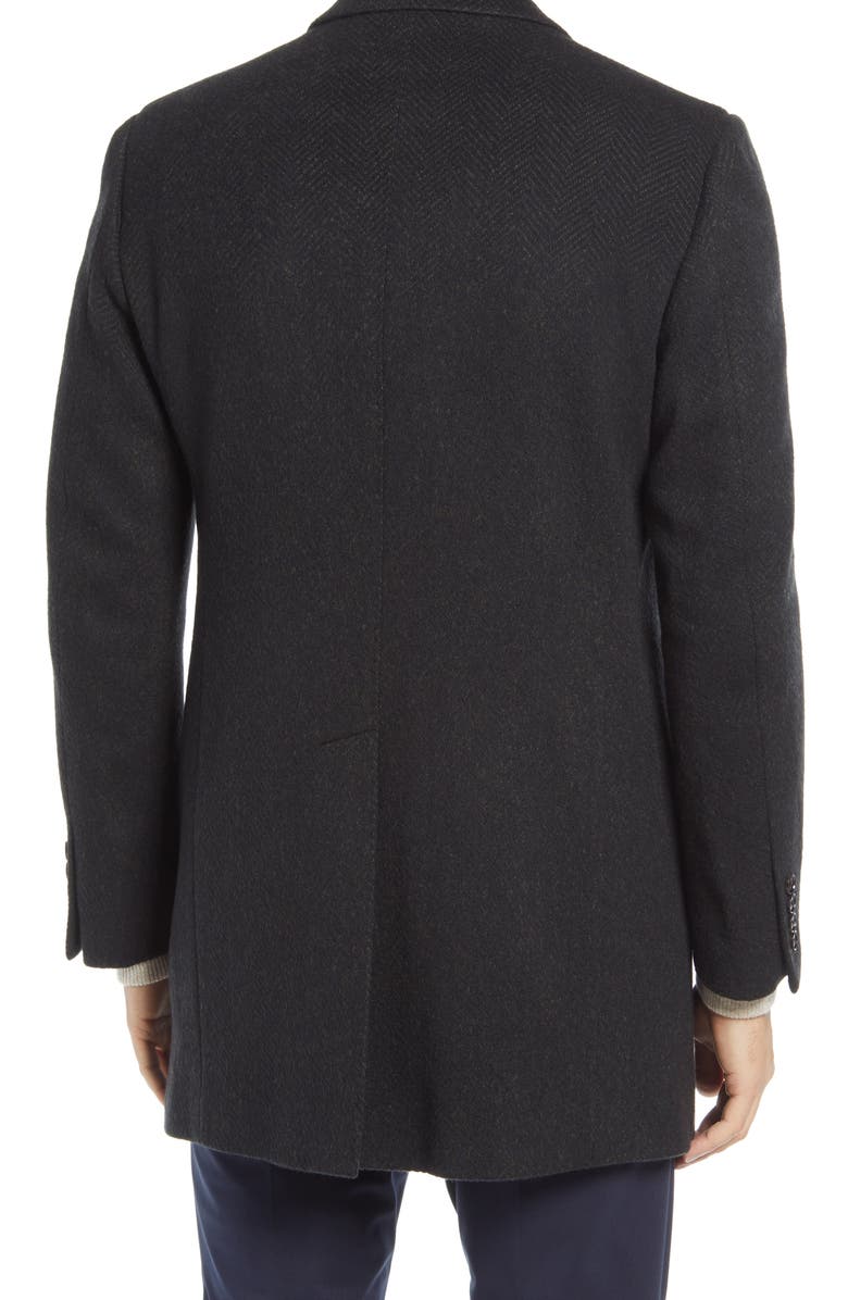 Cardinal of Canada Stone Herringbone Wool Blend Overcoat, Alternate, color,