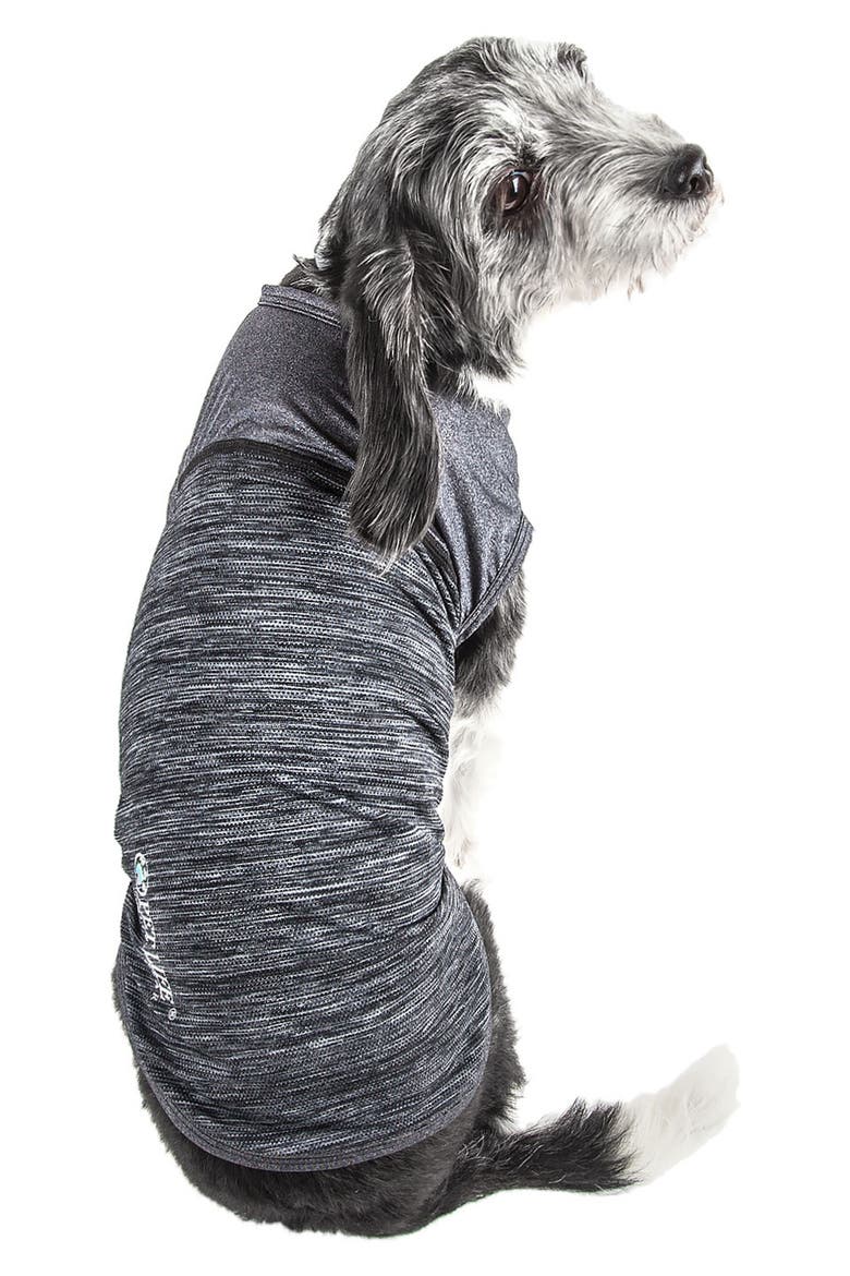 Pet Life® ACTIVE Aero-Pawlse Heathered Tank Top - Large, Alternate, color, BLACK/BLACK