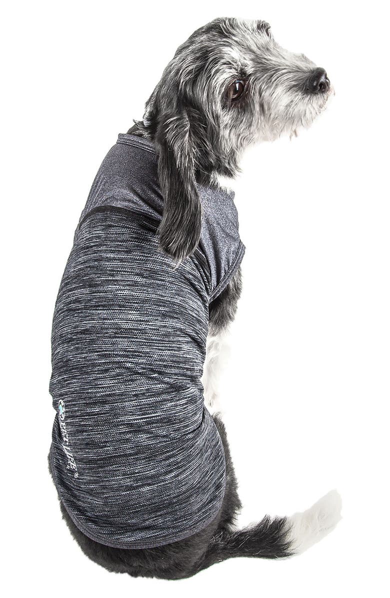 PET LIFE <sup>®</sup> ACTIVE Aero-Pawlse Heathered Tank Top - Large, Alternate, color, Black/Black