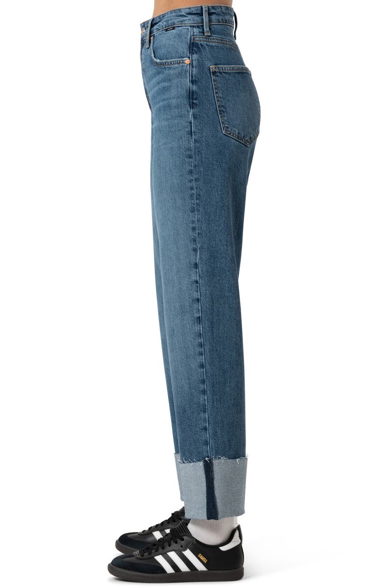 Mavi Jeans Savannah Cuff High Waist Raw Hem Wide Leg Jeans, Alternate, color, Shaded Classic Blue
