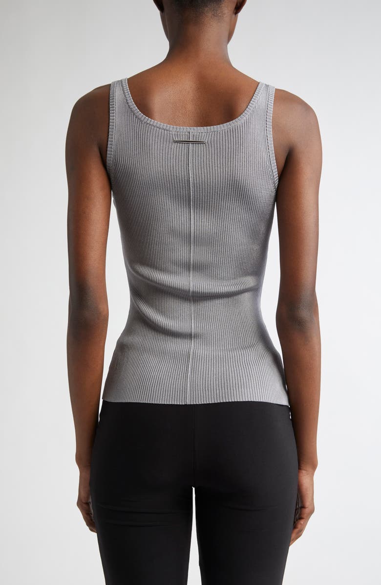 GRACE LING Logo Tag Rib Column Tank, Alternate, color, Steel