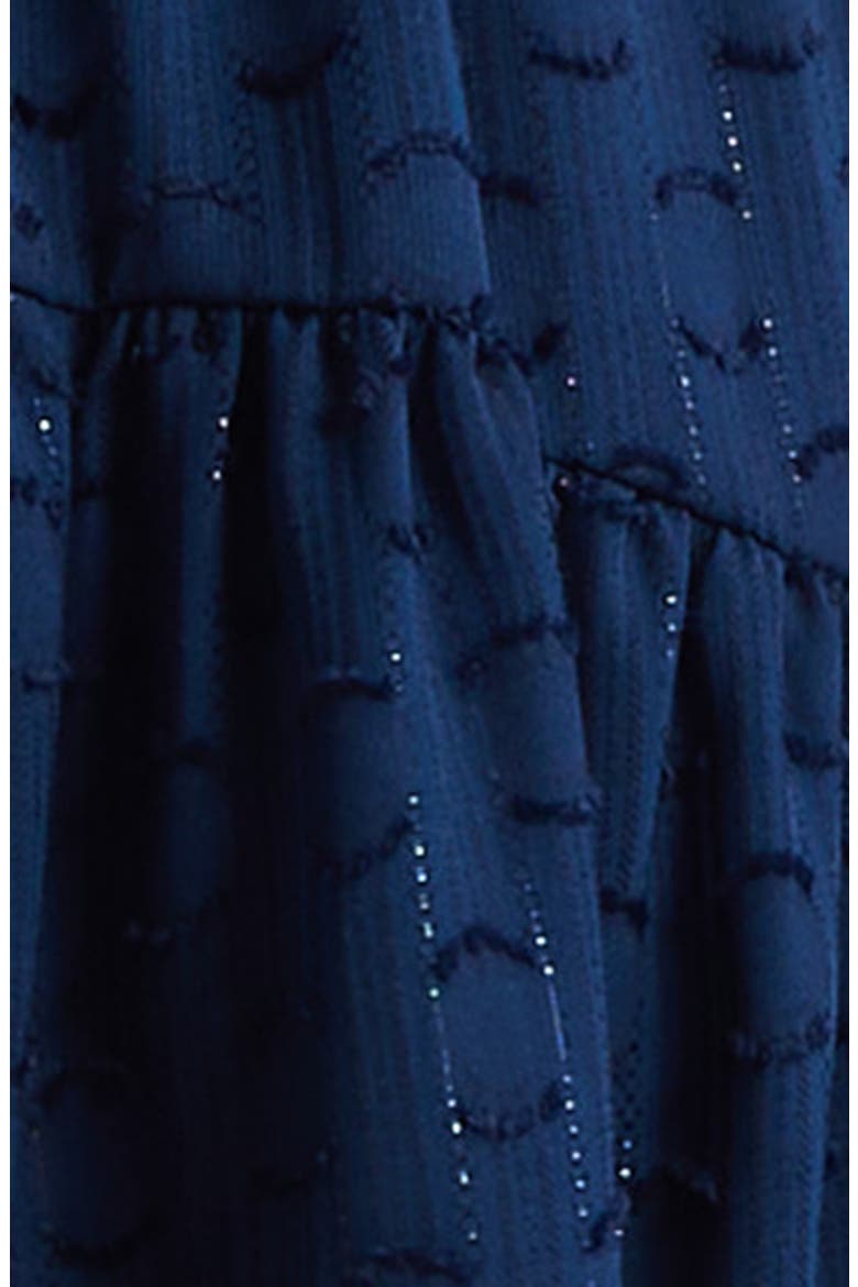 Fernanda Metallic Thread Detail Clip Dot Minidress, Alternate, color, SPRING NAVY DOT