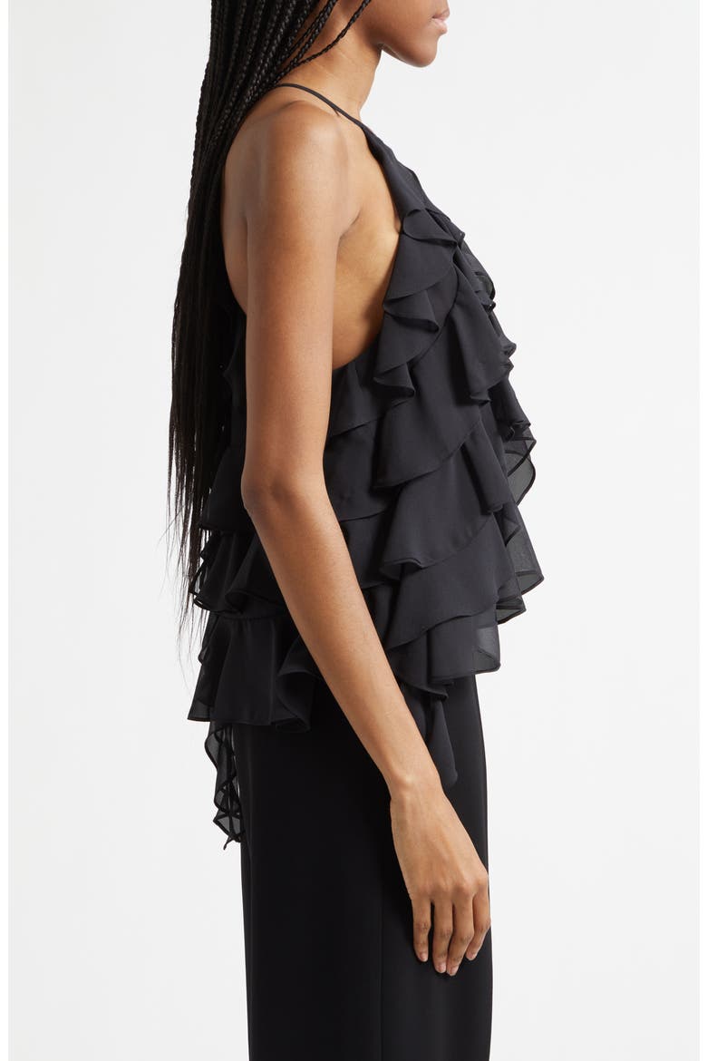 Iska Ruffle Sleeveless Top, Alternate, color, BLACK