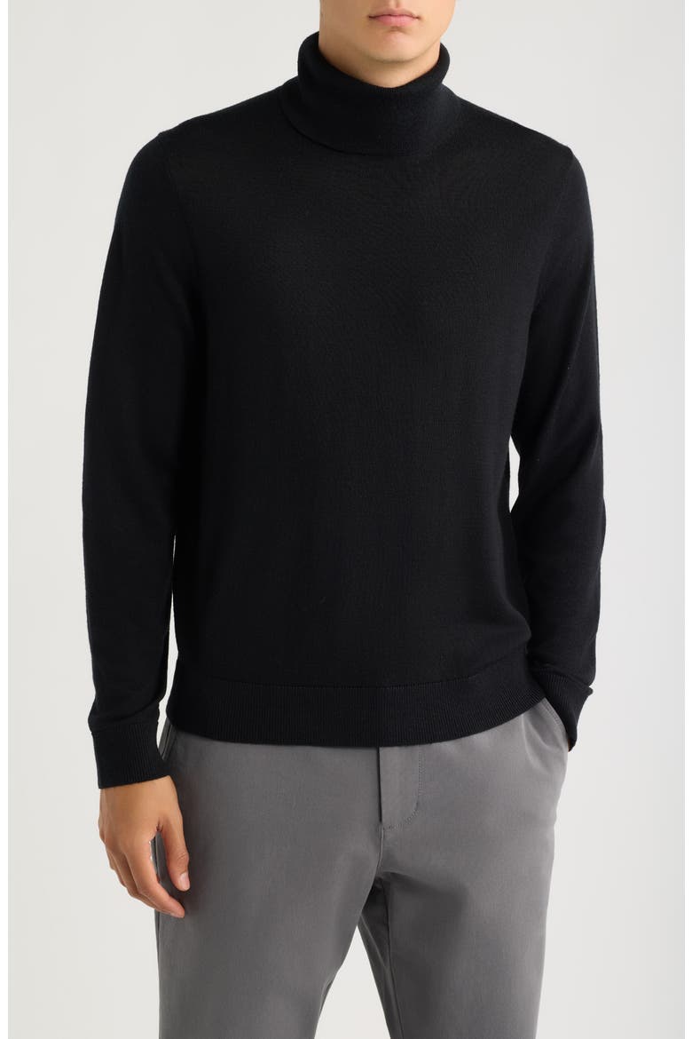 Washable Merino Wool Turtleneck, Main, color, BLACK