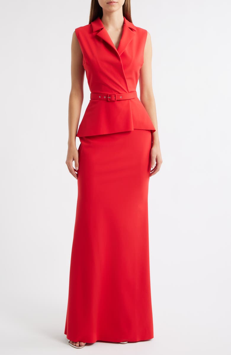 Chiara Boni La Petite Robe Thadira Column Gown, Main, color, Red Passion