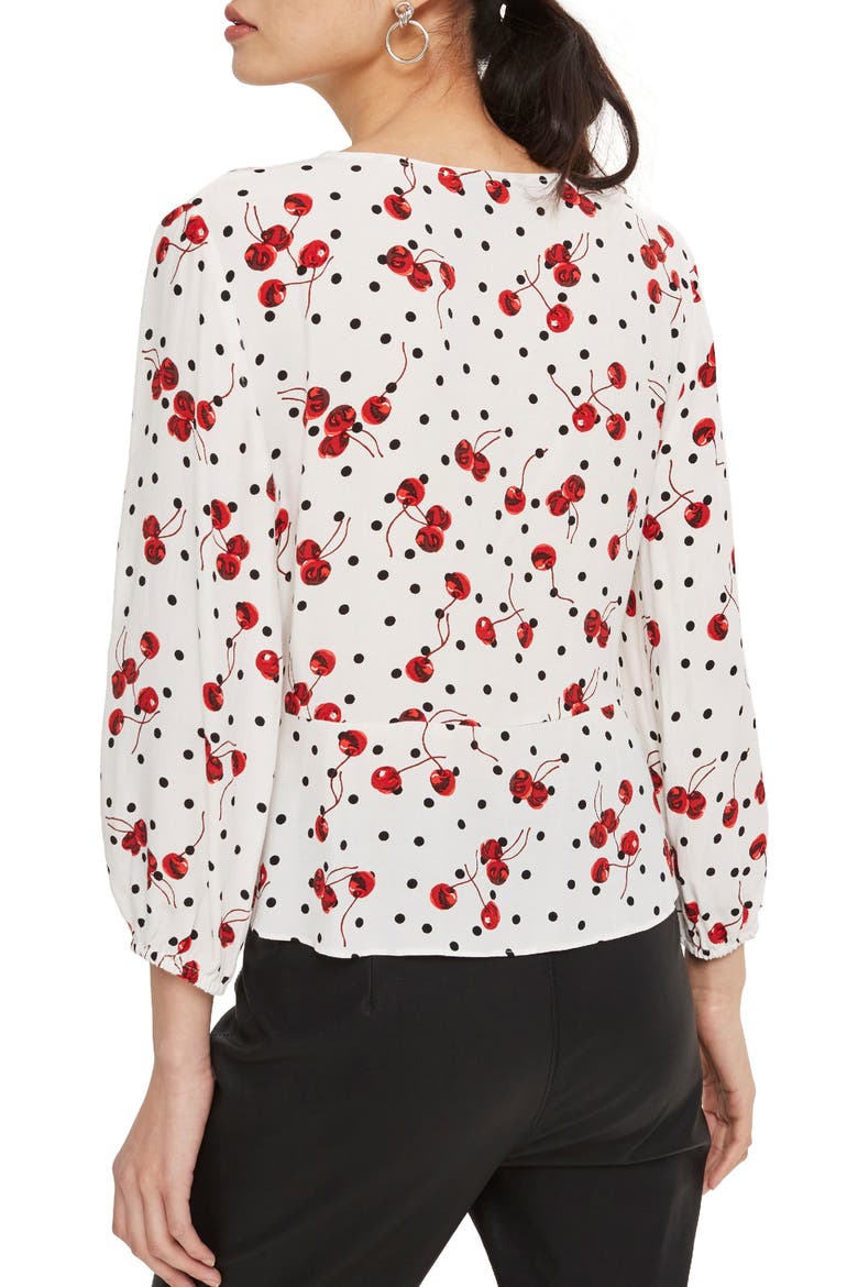 Cherry Spot Print Blouse, Alternate, color, IVORY MULTI
