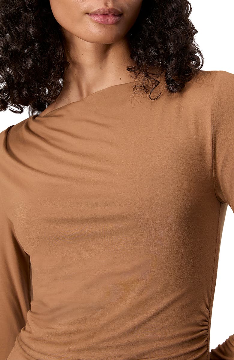 rag & bone Luca Asymmetric Drape Long Sleeve Maxi Dress, Alternate, color, Khaki