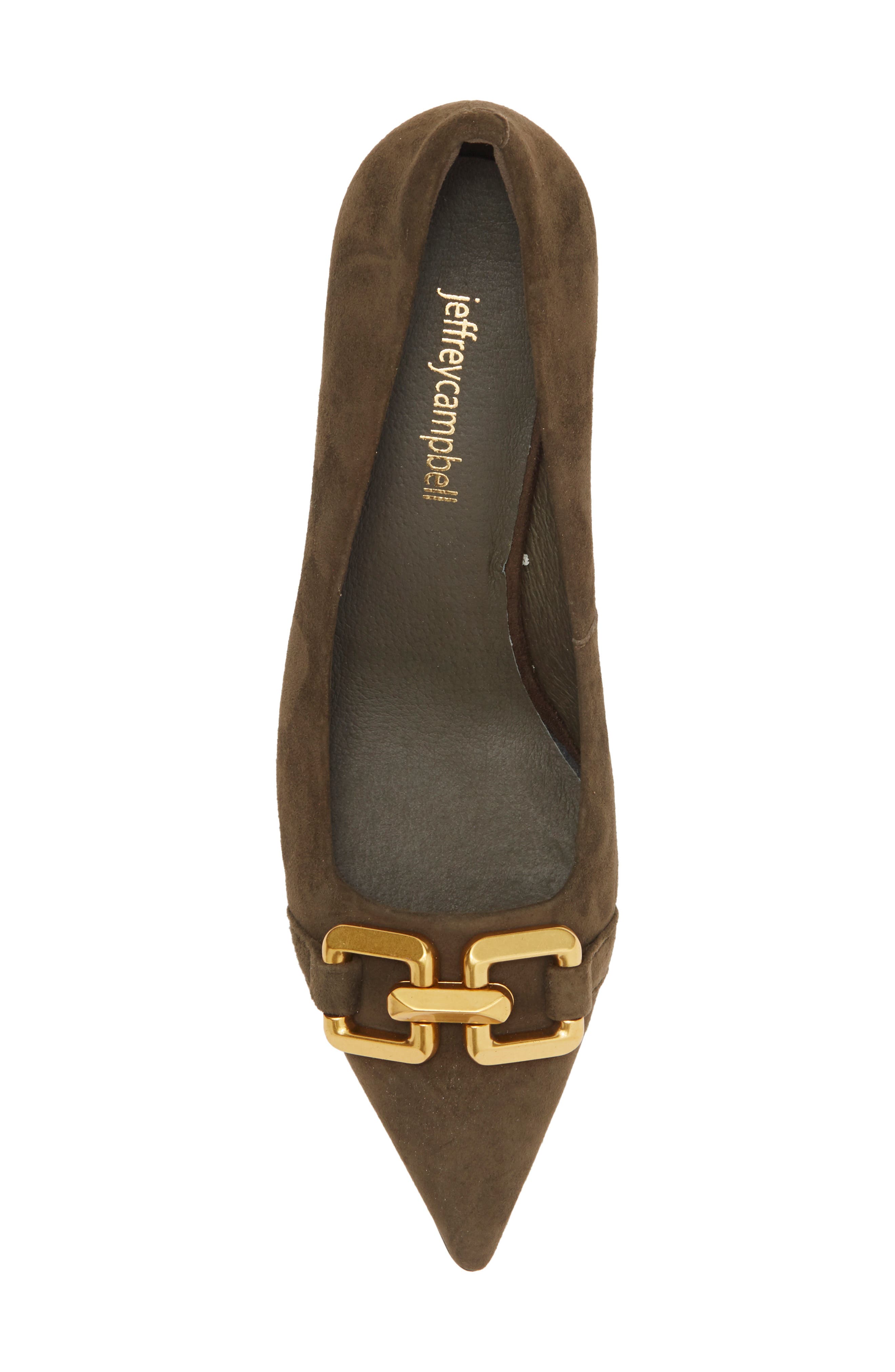 Lasting Pointed Toe Pump, Alternate, color, DARK KHAKI SUEDE BRONZE