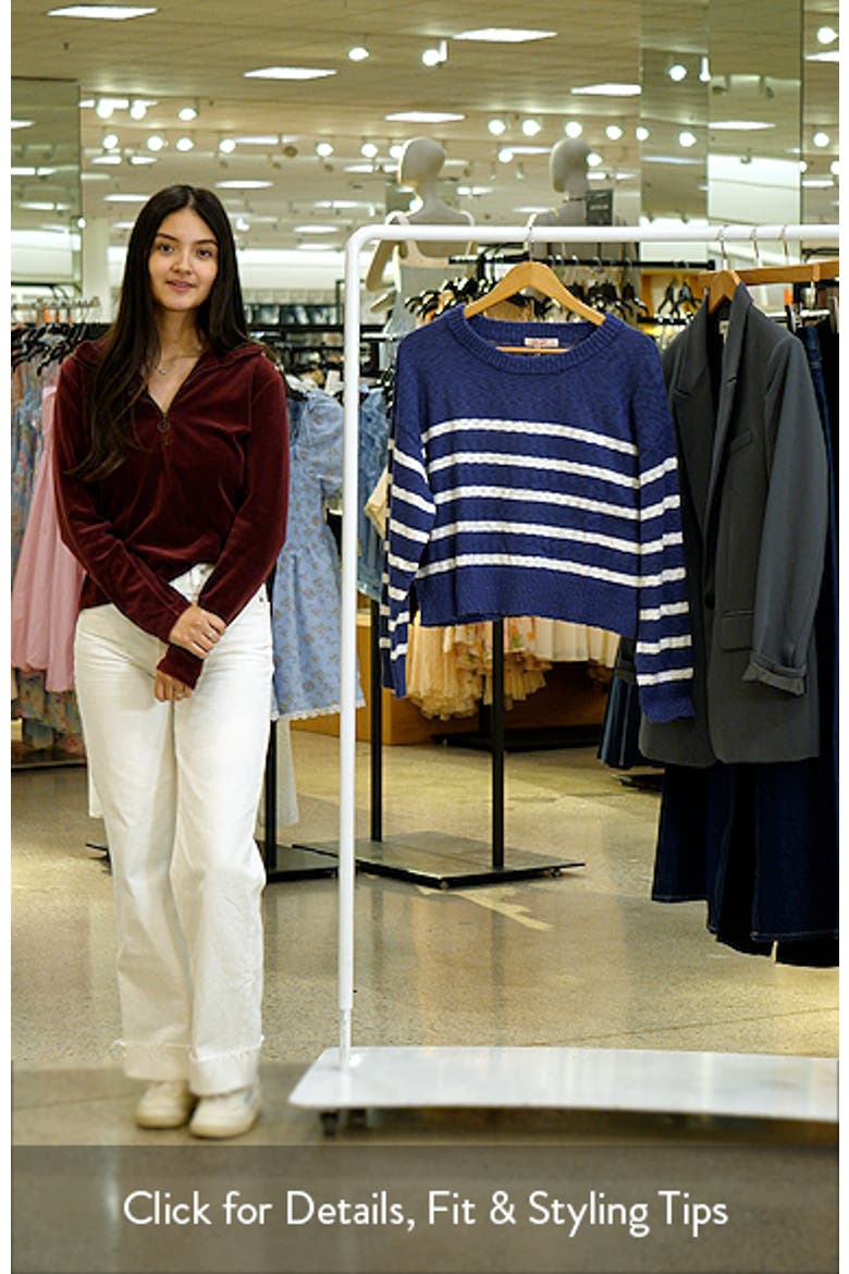 Sea Breeze Placed Stripe Cotton Crewneck Sweater video