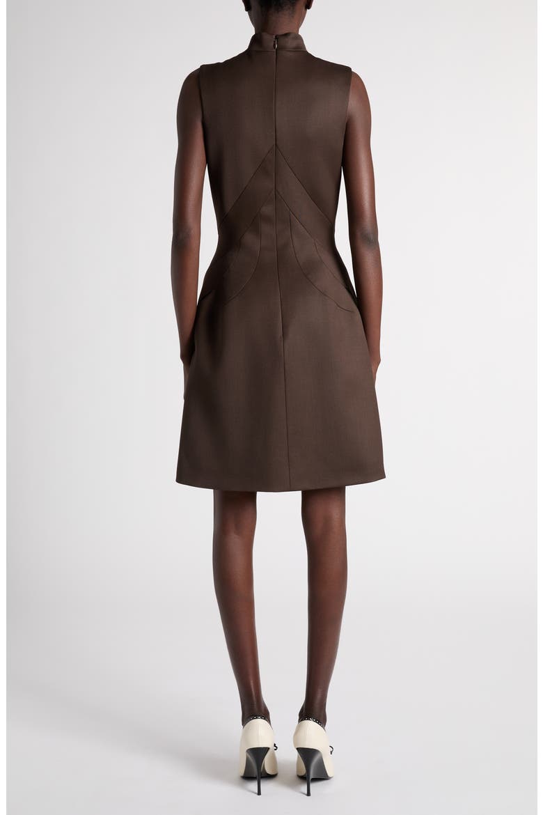 Wool Sleeveless Mock Neck Minidress, Alternate, color, COFFEE
