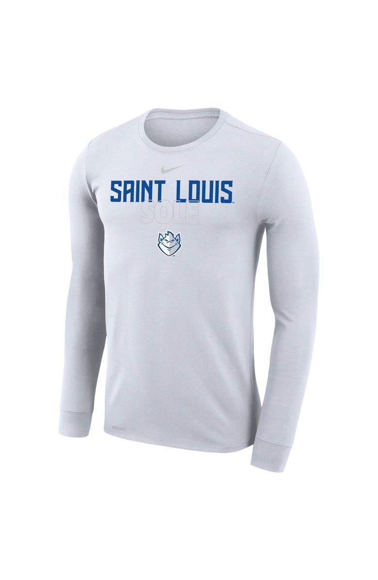 Nike White Saint Louis Billikens 2023 On Court Bench Long Sleeve T-Shirt, Alternate, color, 