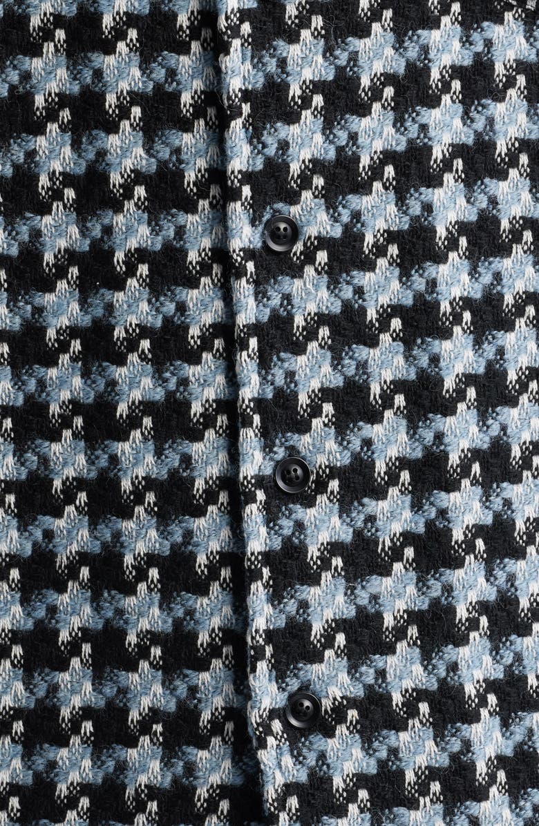 DIET STARTS MONDAY Houndstooth Tweed Camp Shirt, Alternate, color,