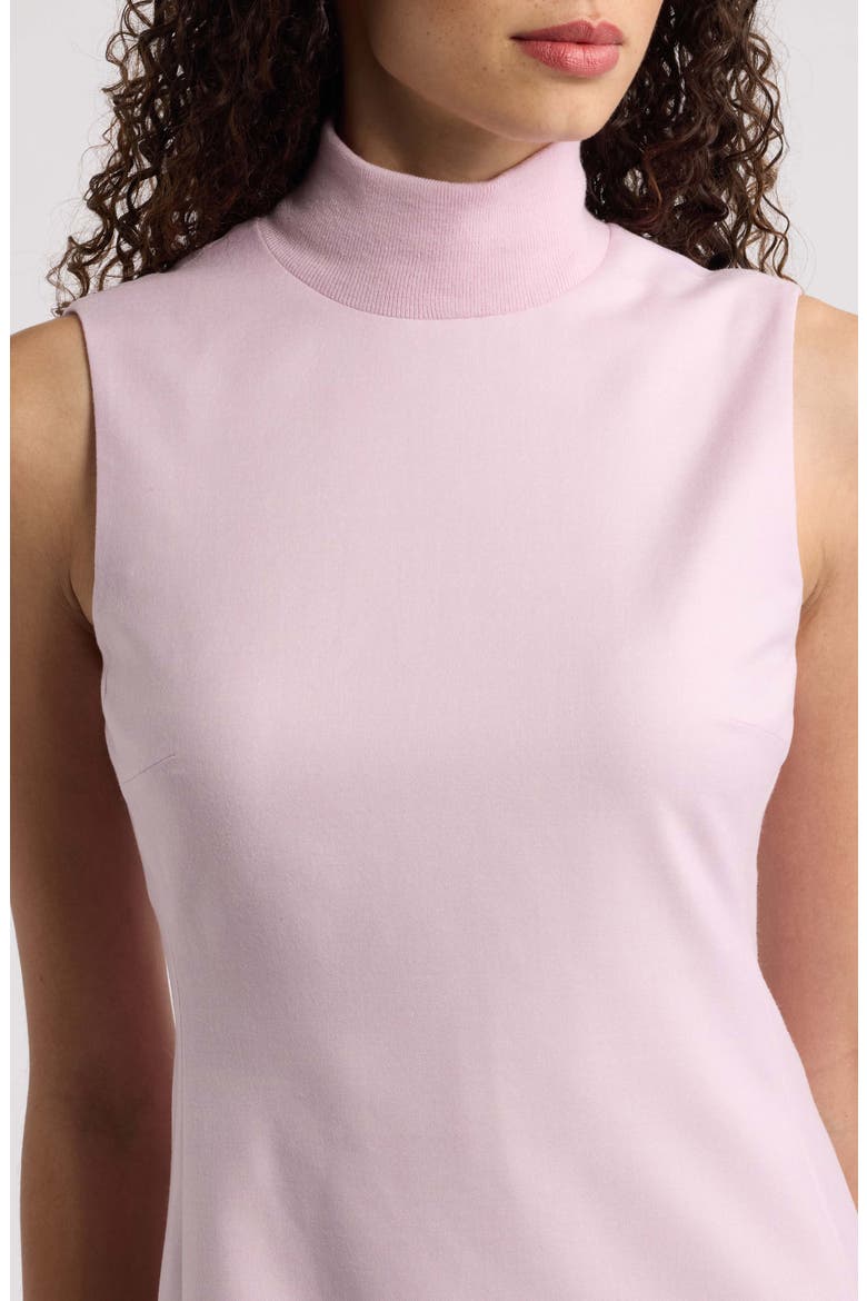 Mock Neck Sleeveless A-Line Dress, Alternate, color, ROSE MAUVE MELANGE