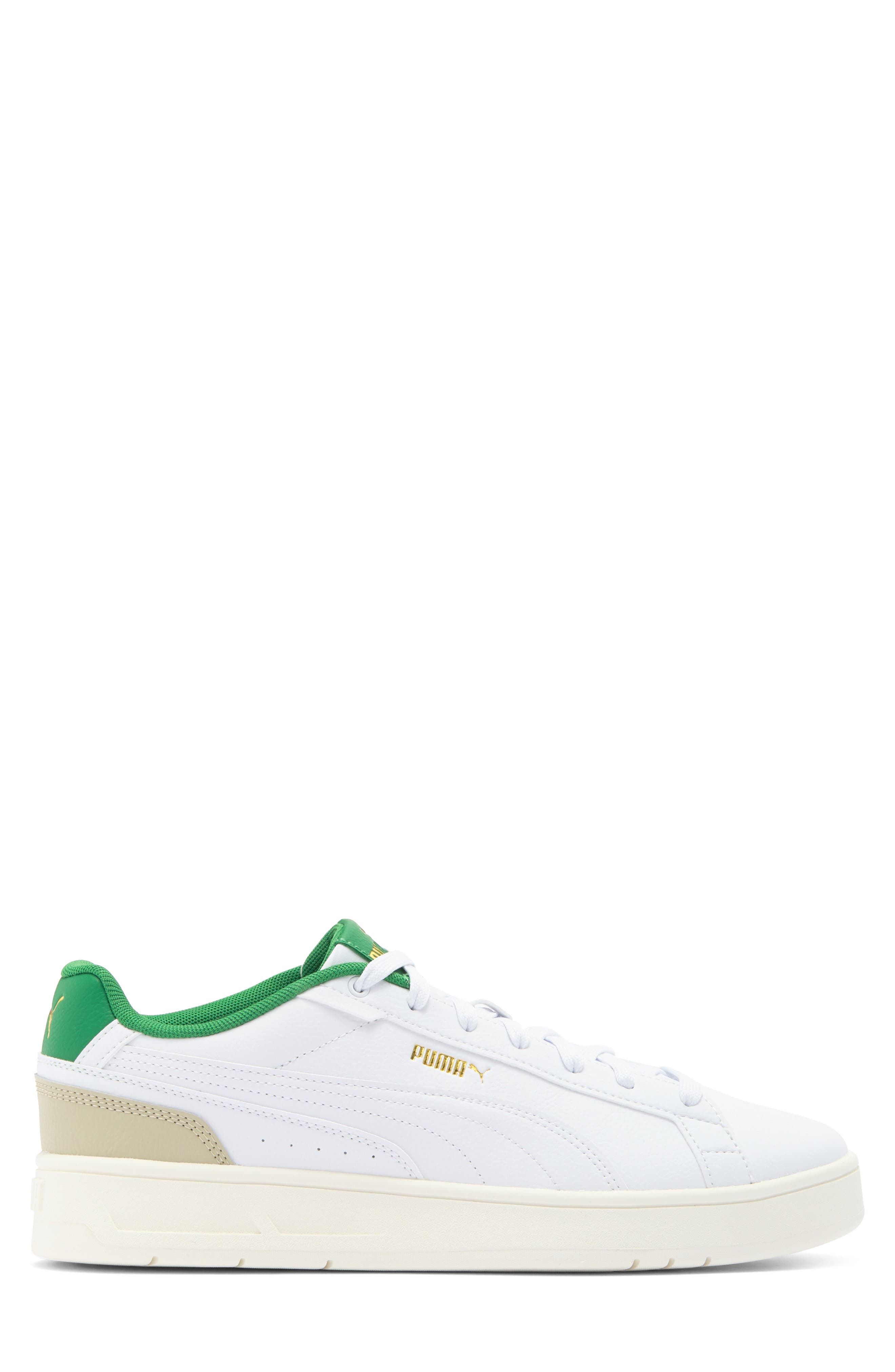 PUMA Court Classico Sneaker, Alternate, color, Puma White-Puma White-Green