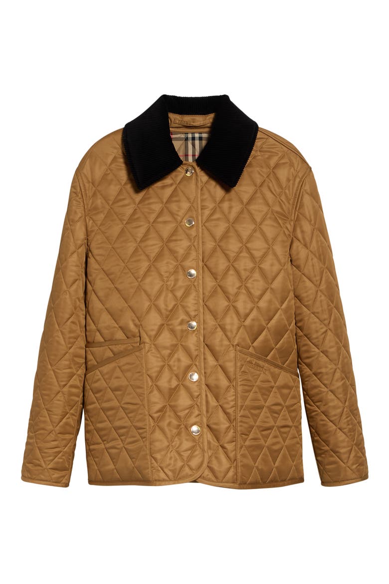Dranefeld Corduroy Collar Quilted Jacket, Alternate, color, CAMEL