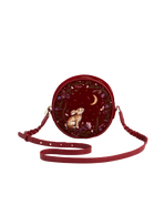 Fable England Star Gazing Rabbit Red Embroidered Circle Bag