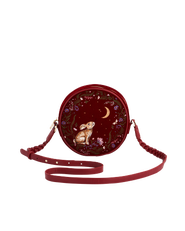 Fable England Star Gazing Rabbit Red Embroidered Circle Bag