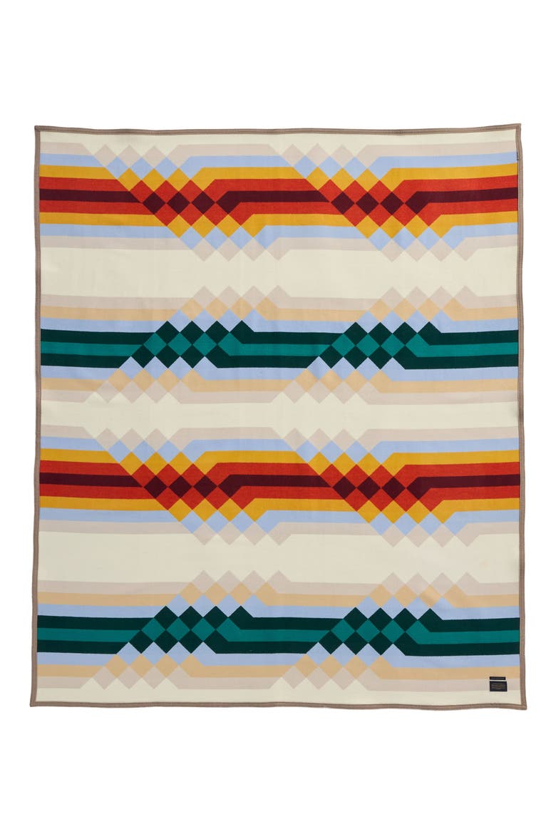 Artist Collection Unnapped Wool & Cotton Blanket, Main, color, MIDDLE WATERS