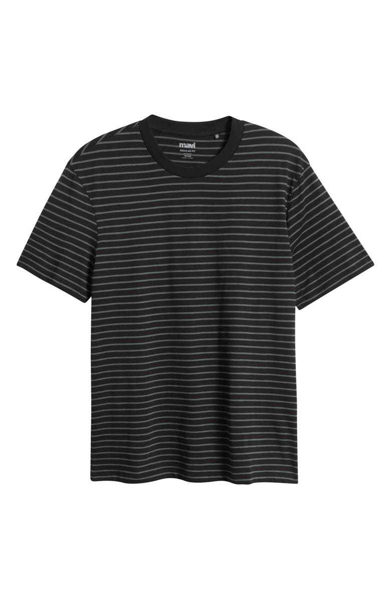 Mavi Jeans Stripe Crewneck T-Shirt, Alternate, color, Jet Black