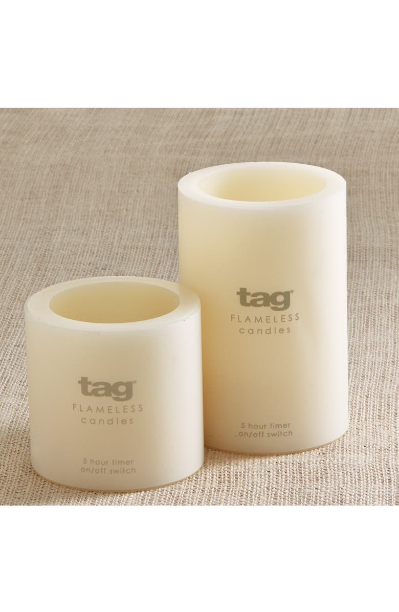 tag Light Up LED Pillar Candle with Timer Flameless Decor, Alternate, color, Beige