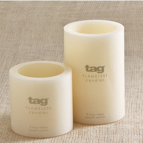 Tag Light Up Led Pillar Candle 5 Hour Timer Flameless Decor In Neutral