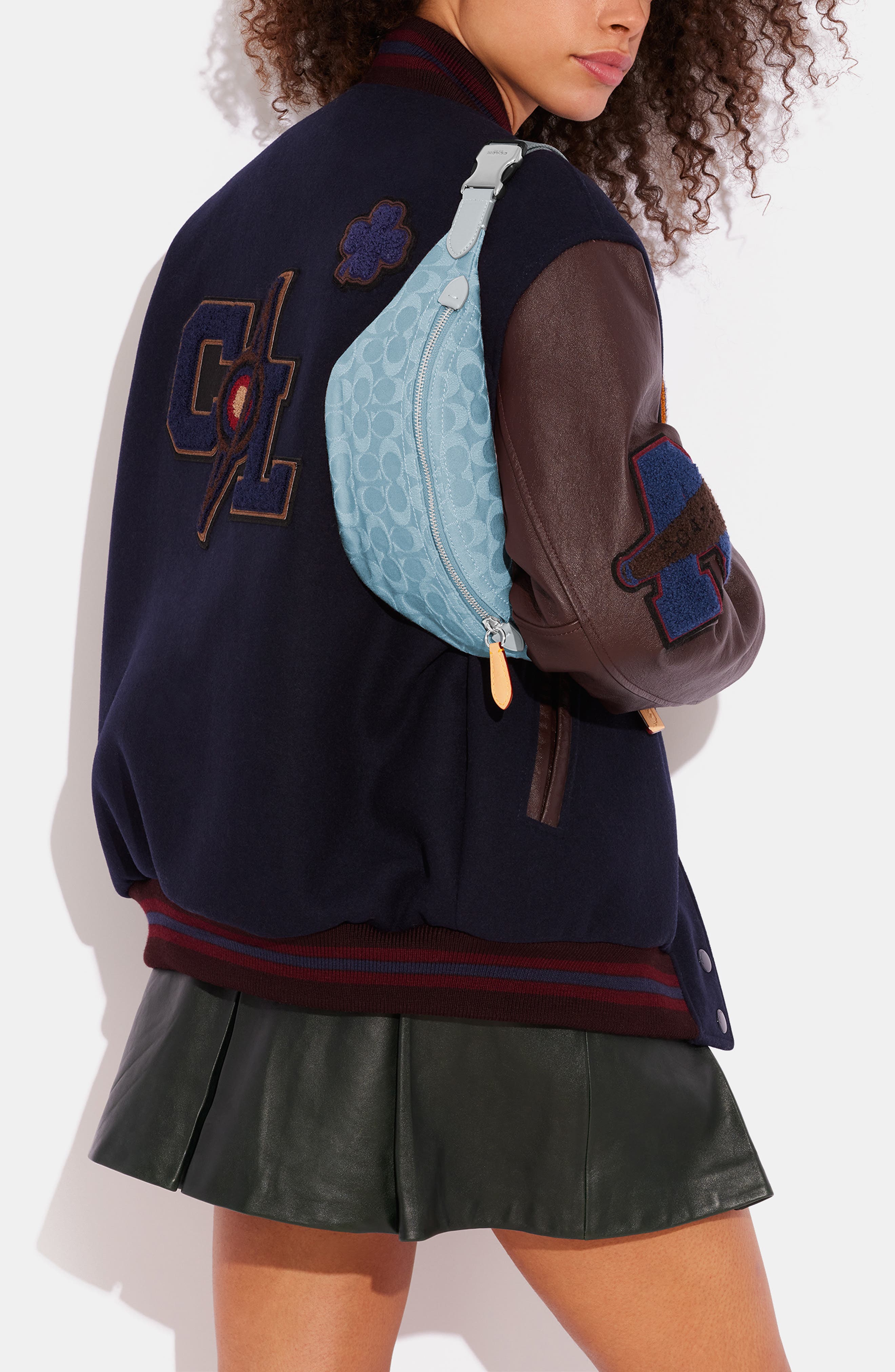 COACH Charter Signature Washed Denim Belt Bag, Alternate, color, 