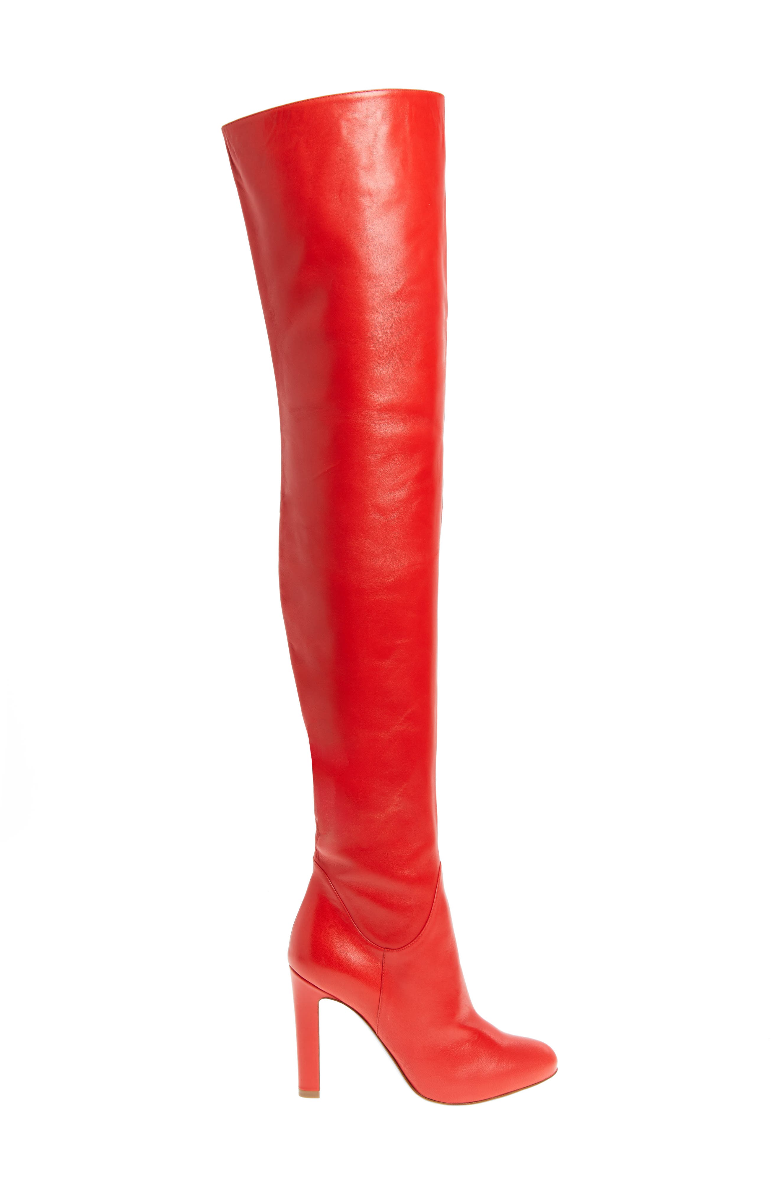 Over the Knee Boot, Alternate, color, RED LEATHER