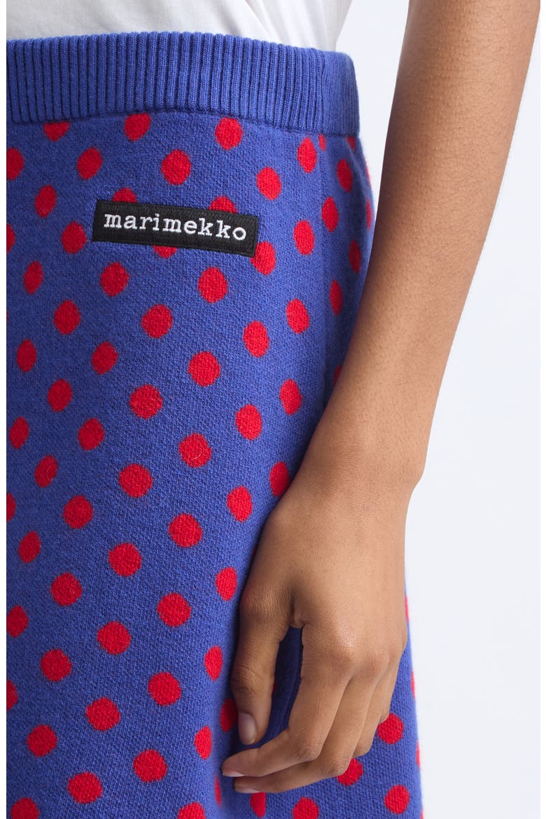Koillis Pallo Kioski Polka Stretch Wool Miniskirt, Alternate, color, BLUE