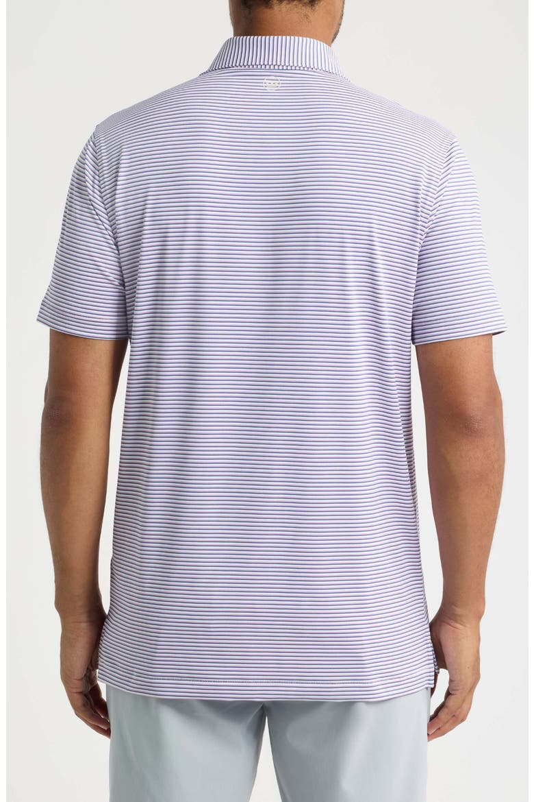 Rondo Crown Crafted Stripe Performance Jersey Polo, Alternate, color, WHITE / LIGHT MOCHA
