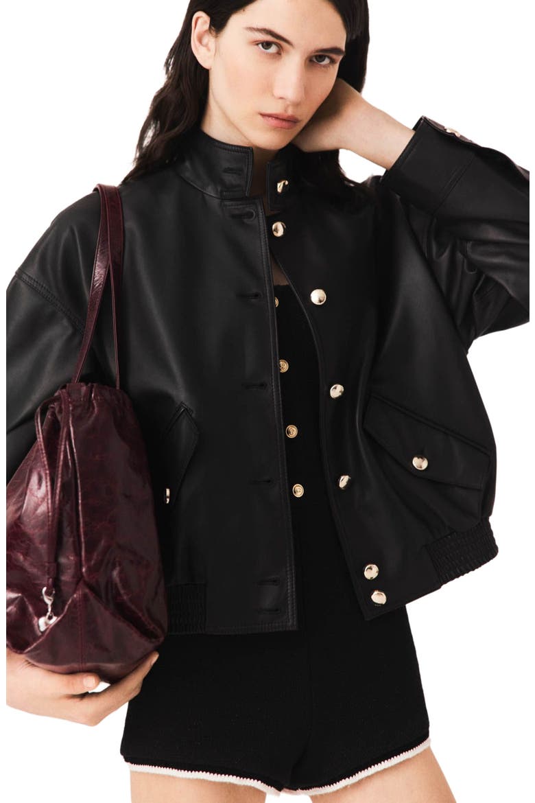 Leather jacket, Alternate, color, Black