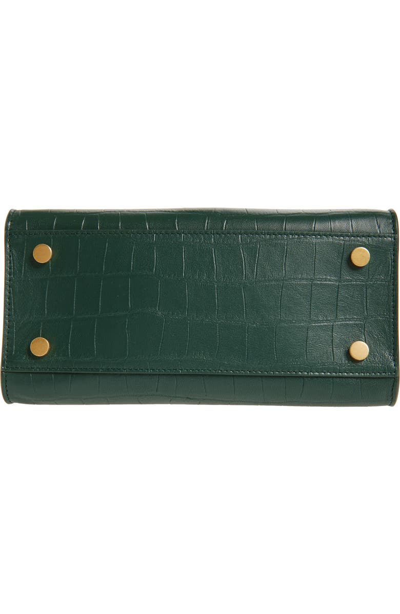 Burberry Mini Cotswolds Croc Embossed Leather Tote, Alternate, color, Ivy