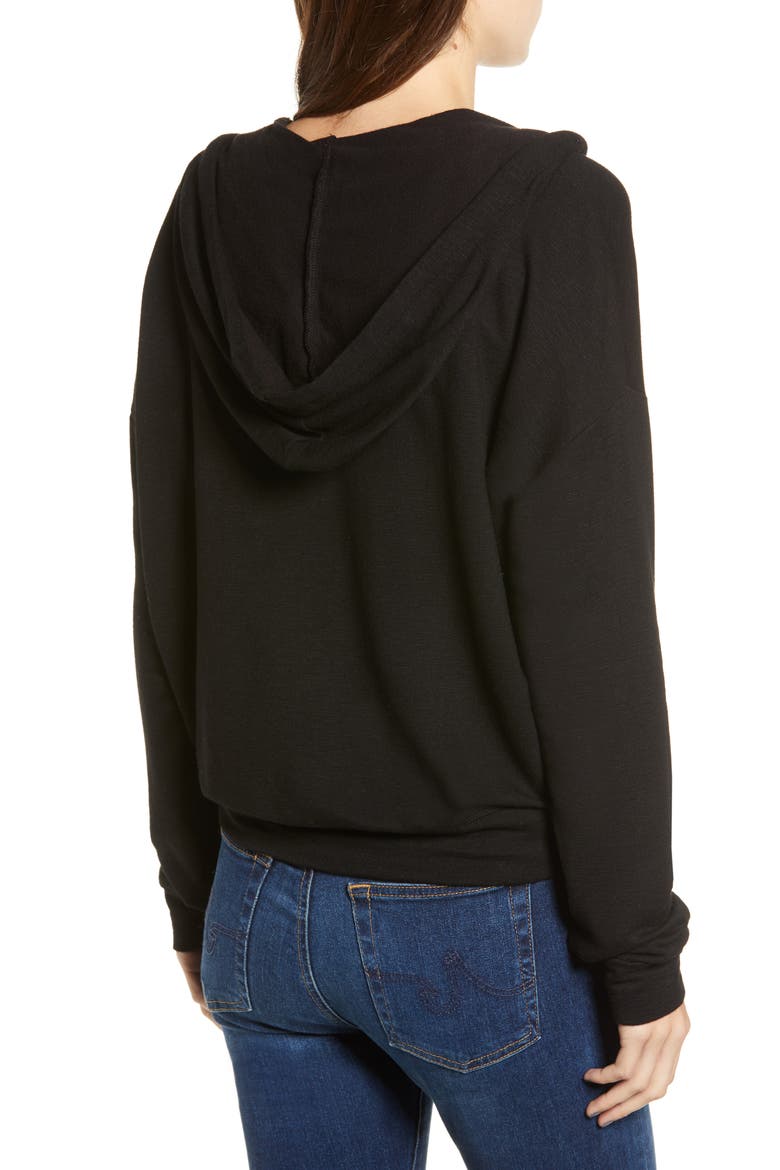 Supersoft Zip-Up Hoodie, Alternate, color, BLACK