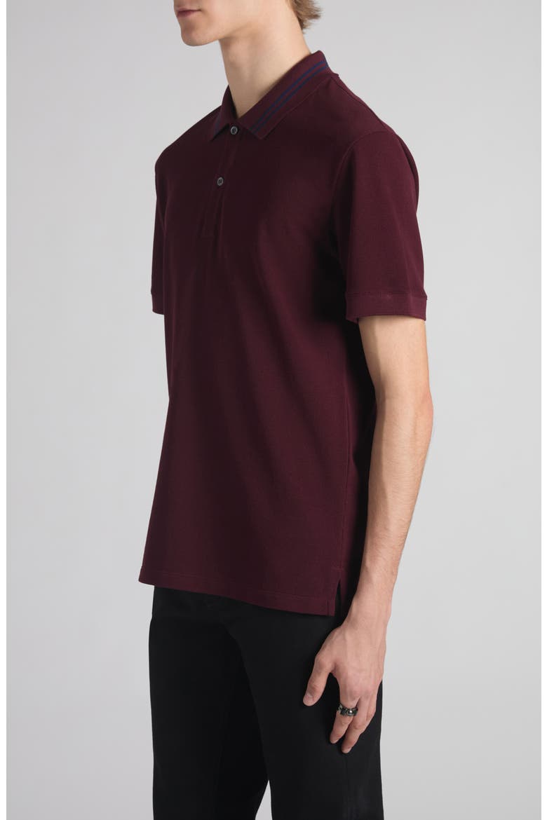 Logo Jacquard Collar Polo, Alternate, color, BORDEAUX