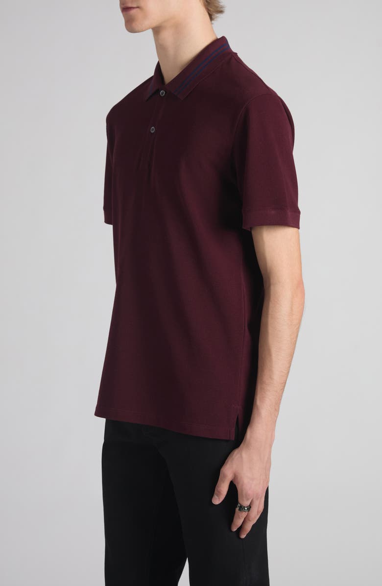 McQueen Logo Jacquard Collar Polo, Alternate, color, Bordeaux