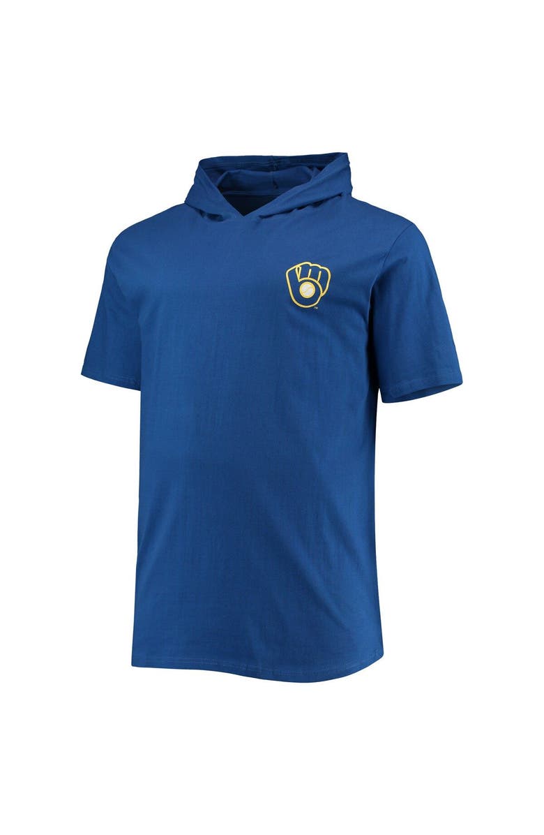 PROFILE Men's Royal Milwaukee Brewers Big & Tall Jersey Short Sleeve Pullover Hoodie T-Shirt, Alternate, color, 