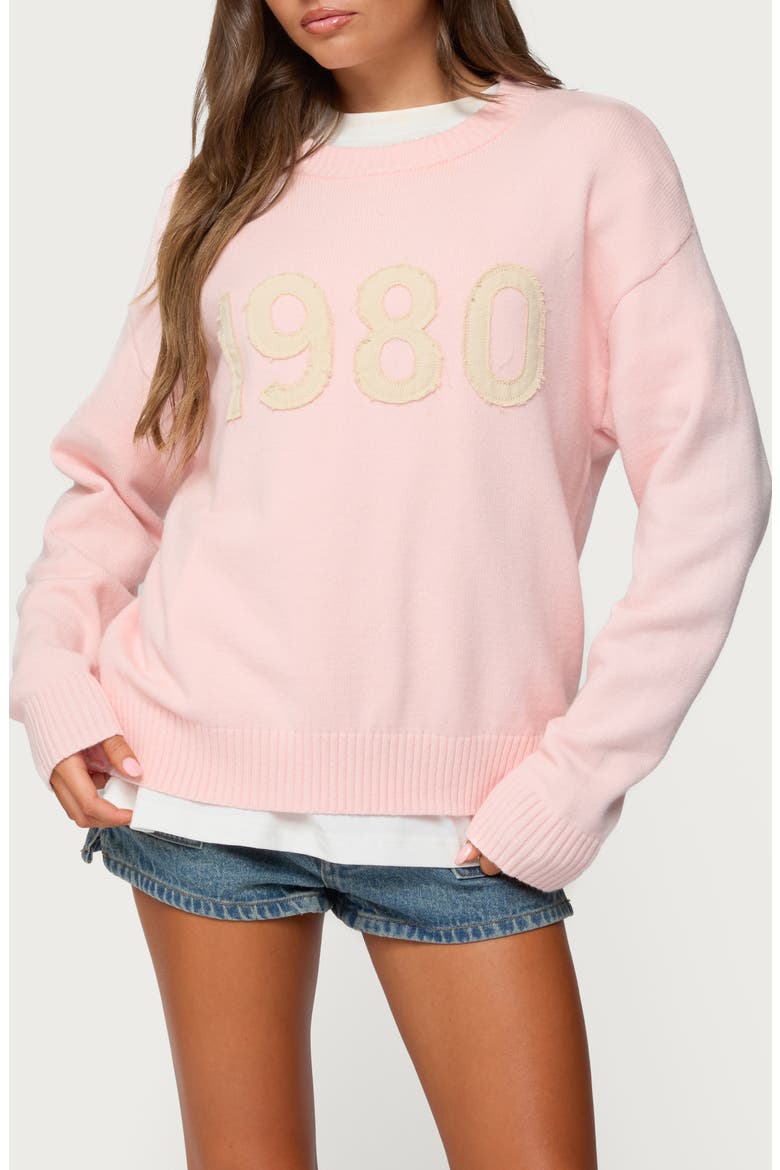 1980 Crewneck Sweater, Main, color, LIGHT-PINK