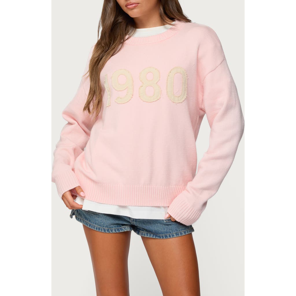 Edikted 1980 Crewneck Sweater In Pink