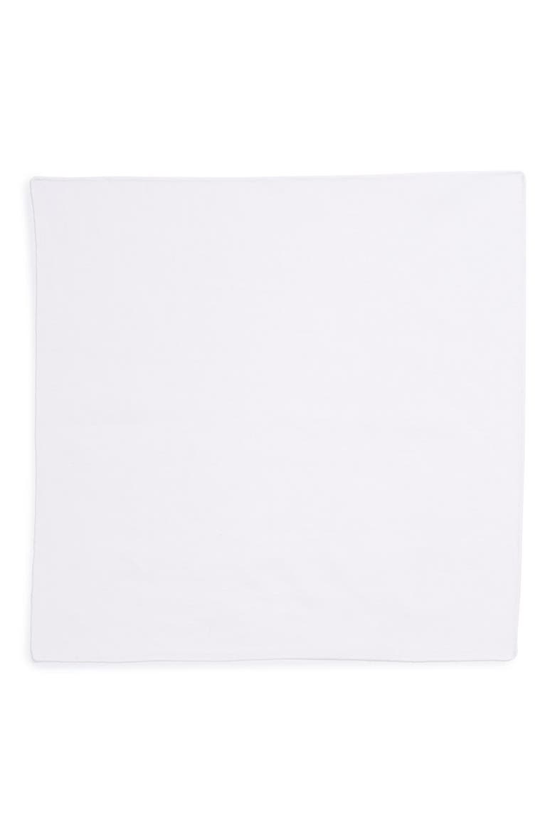 Linen Pocket Square, Alternate, color, WHITE