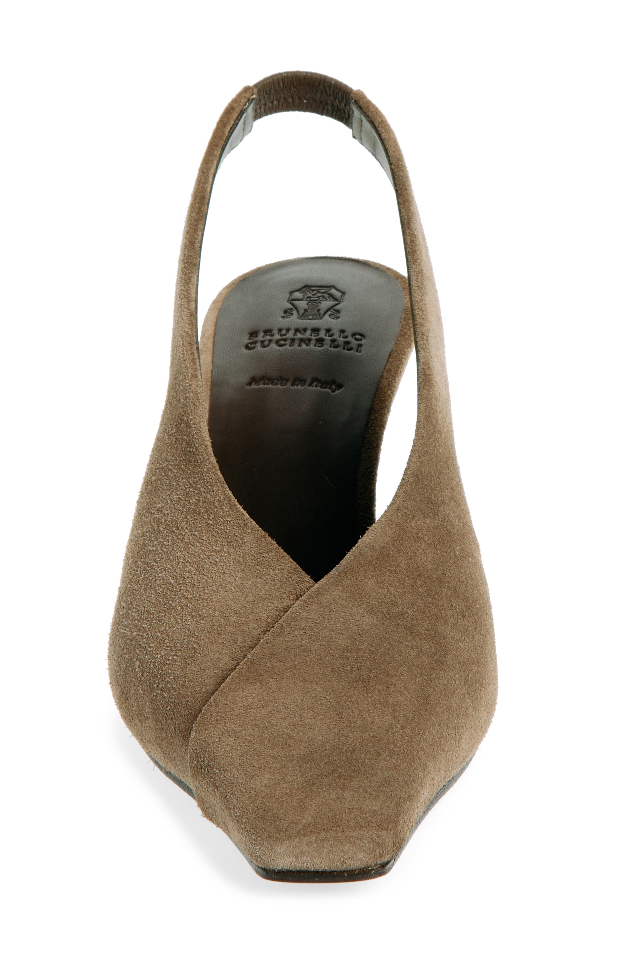 Brunello Cucinelli Wrap Slingback Pump, Alternate, color, Brown