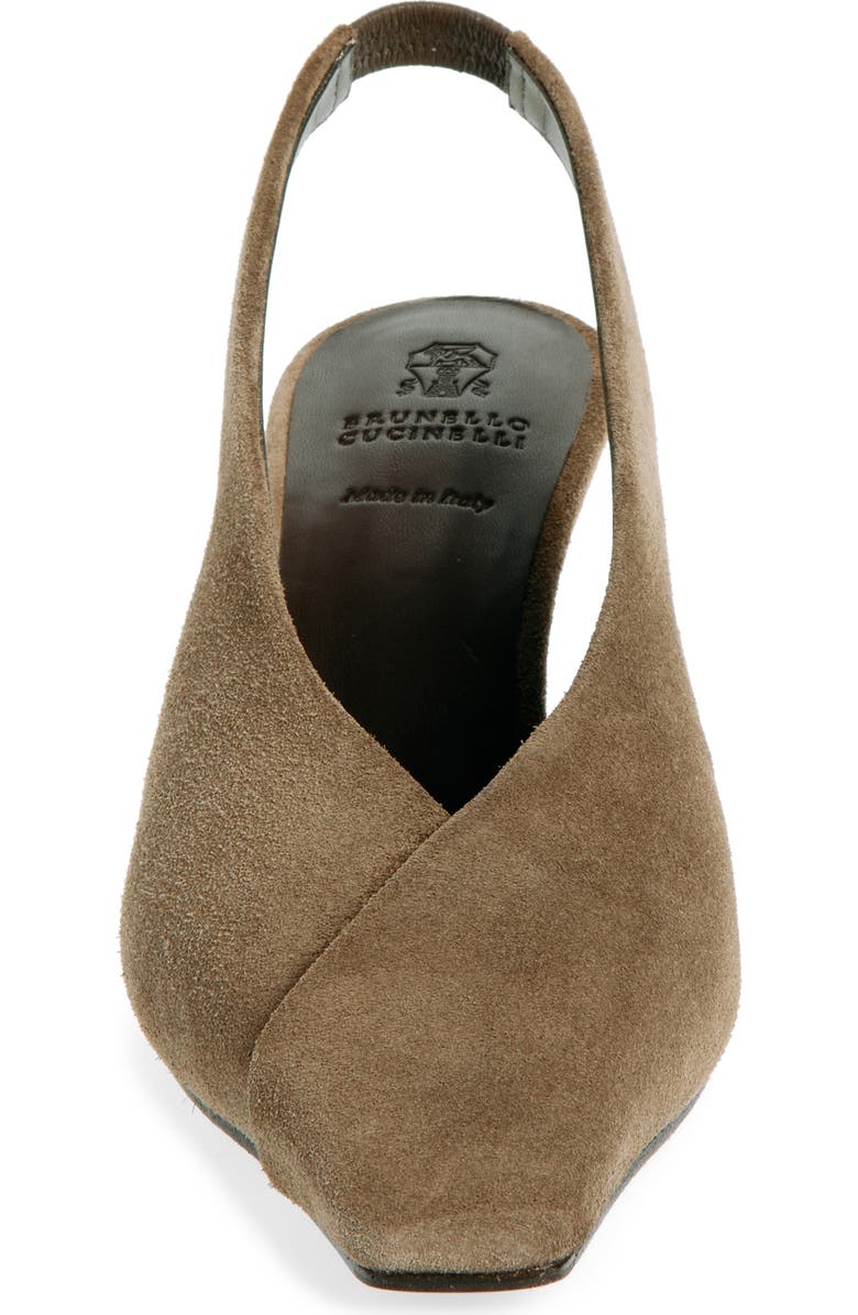 Brunello Cucinelli Wrap Slingback Pump, Alternate, color, Brown