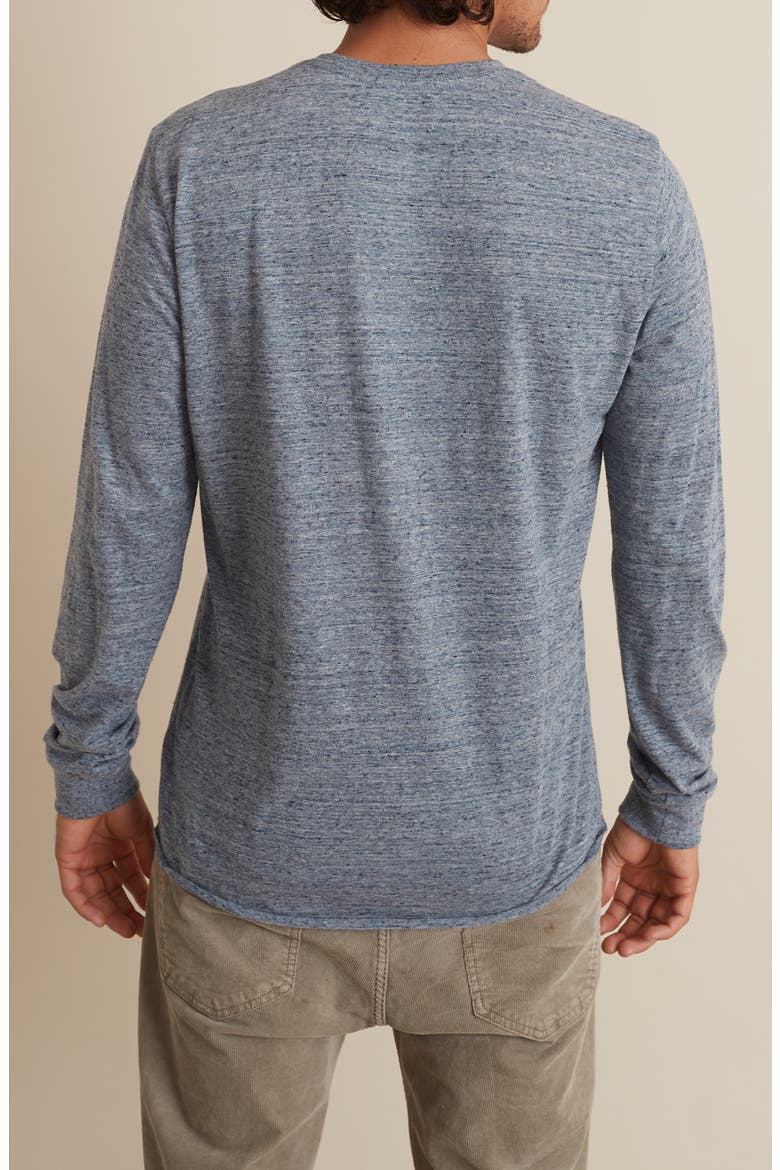 Cotton Blend Long Sleeve Henley, Alternate, color, DENIM HEATHER NEPS CORE