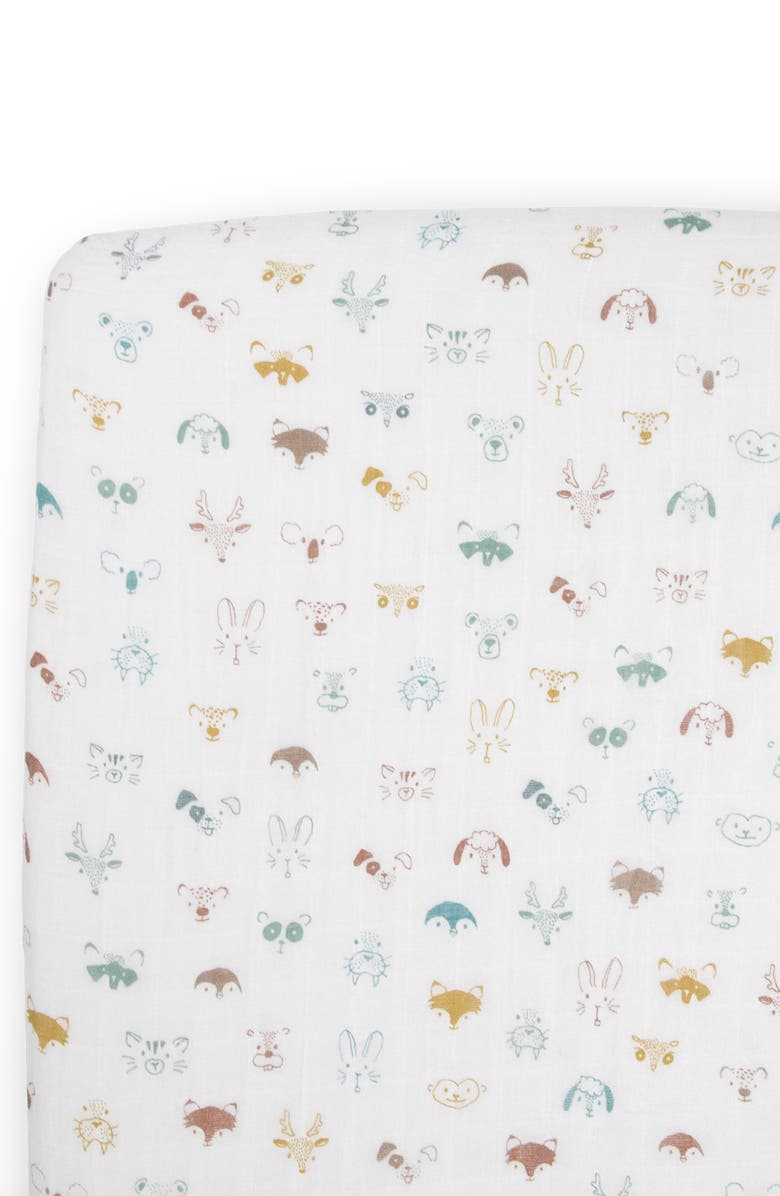 little unicorn Toddler Cotton Muslin Bedding Set, Alternate, color, Colorful Critters