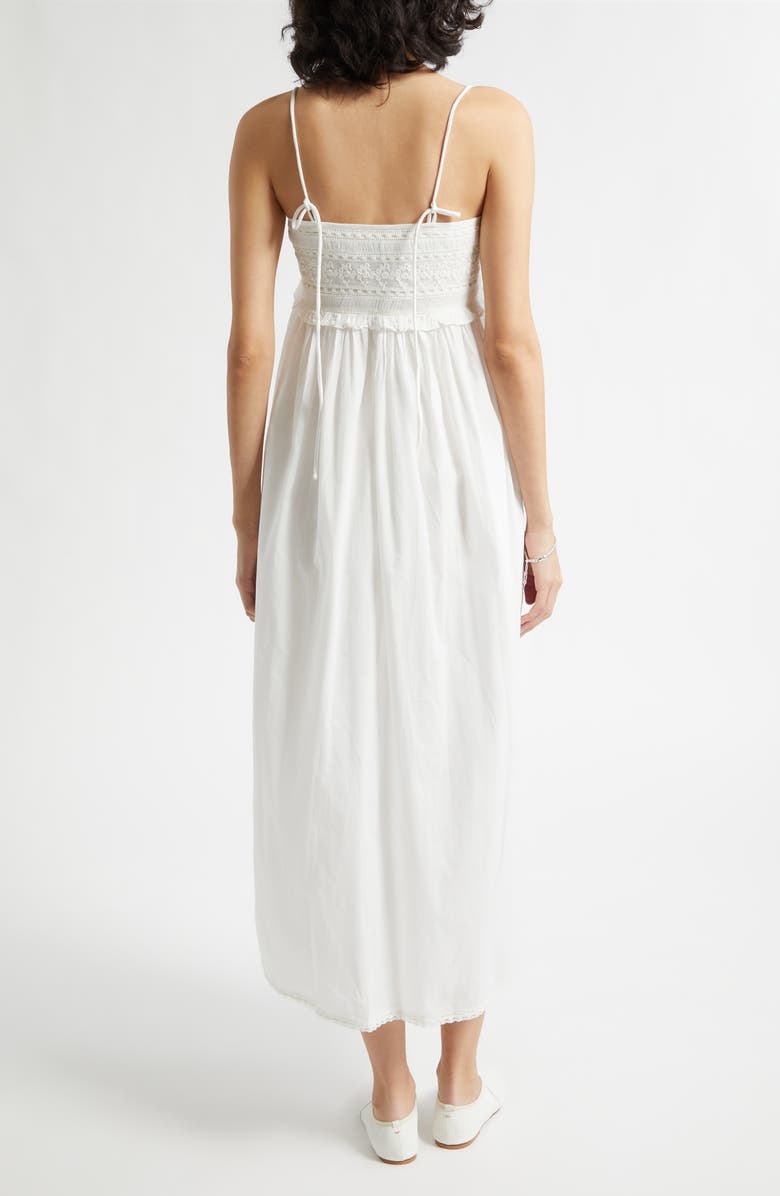 POSSE Danielle Embroidered Ruffle Cotton Sundress, Alternate, color, Vintage White