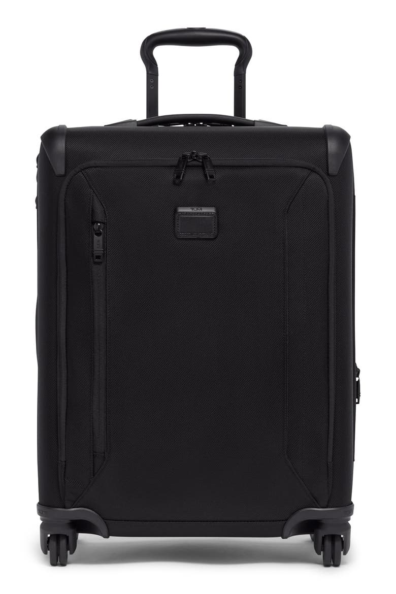 Aerotour Large Front Pocket Expandable Carry-On, Main, color, BLACK