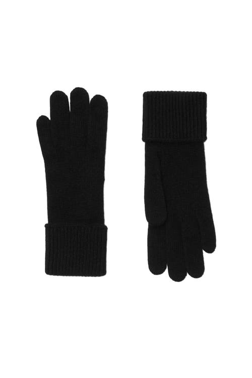 Burberry Ekd-embroidered Knitted Gloves In Black
