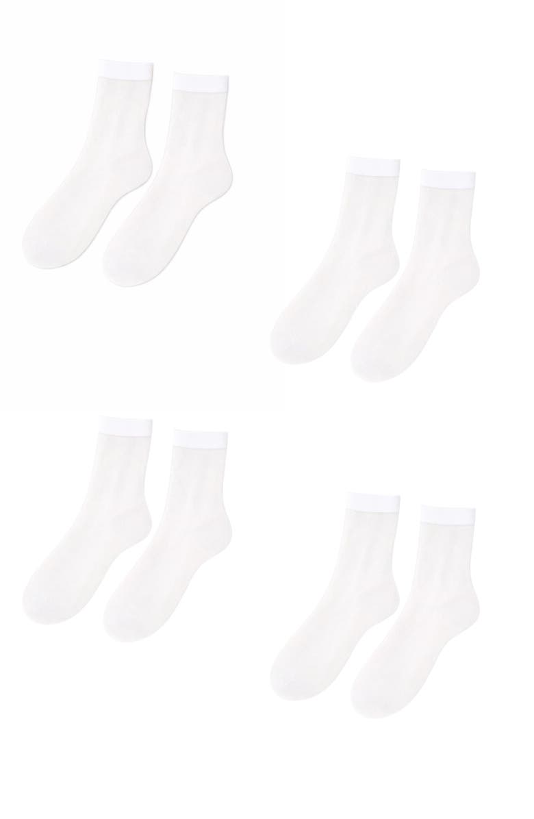 LECHERY<sup>®</sup> 8-Pack Glossy Sheer Everyday Knee-Highs, Main, color, White