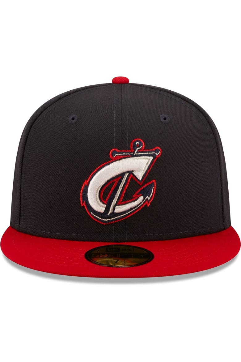 Men's New Era Navy Columbus Clippers Authentic Collection 59FIFTY Fitted Hat, Alternate, color, Navy