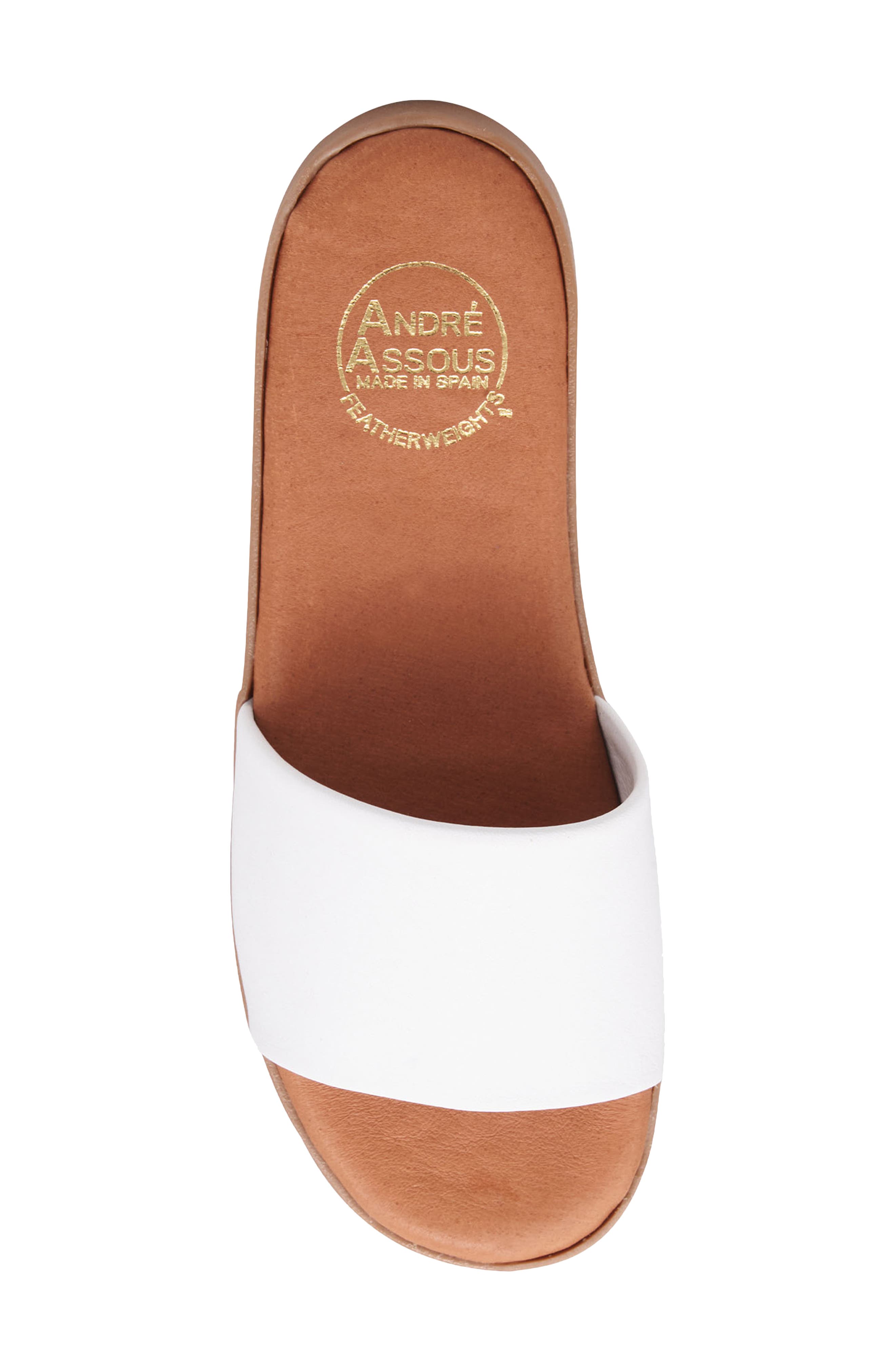 André Assous Paloma Woven Slide Sandal, Alternate, color, White
