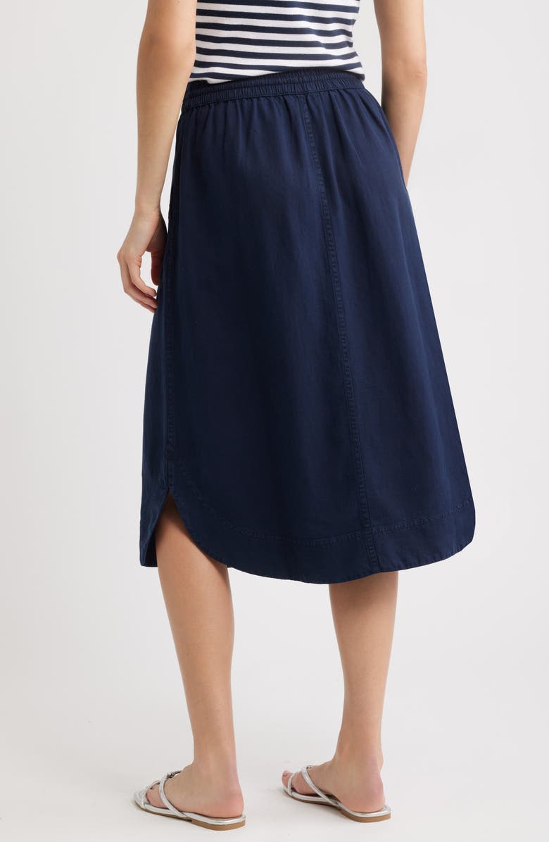 Caslon<sup>®</sup> Easy Tencel<sup>™</sup> Lyocell & Linen Blend Skirt, Alternate, color, Navy Still